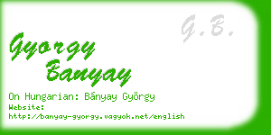 gyorgy banyay business card