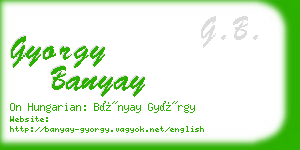 gyorgy banyay business card